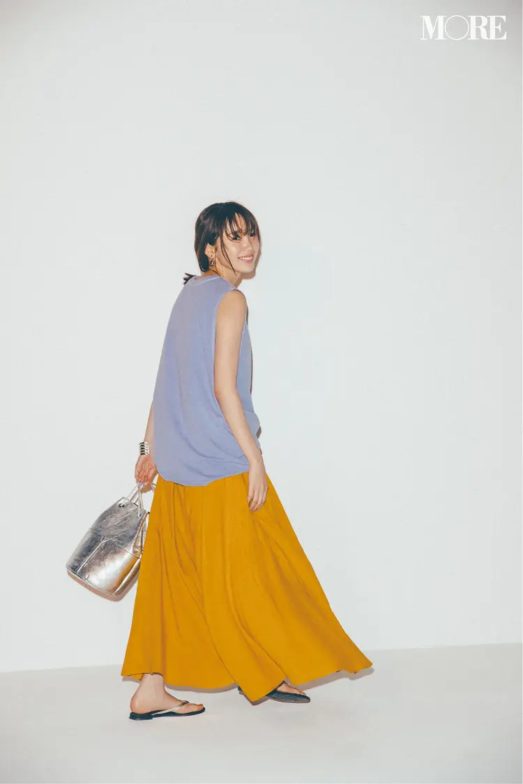 Tシャツもラガーシャツもこう着ればおしゃれ! ヘルシー配色でカジュアルコーデを女っぽく_4