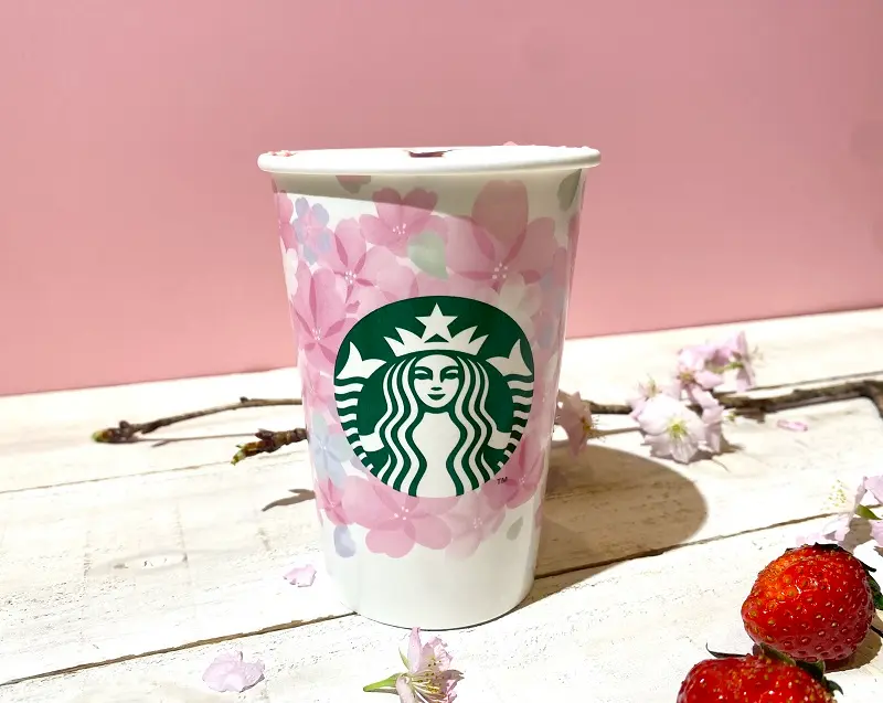 スタバ新作2022「さくら 咲いた ミルク ラテ」カップ