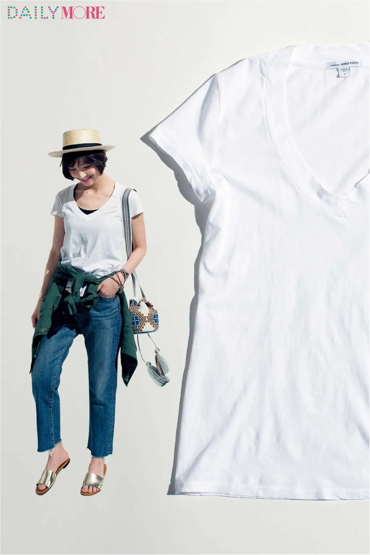 篠田麻里子がこだわる白Tシャツ講座!【ジェームス パース&モンローの薄ゆるT編】_1