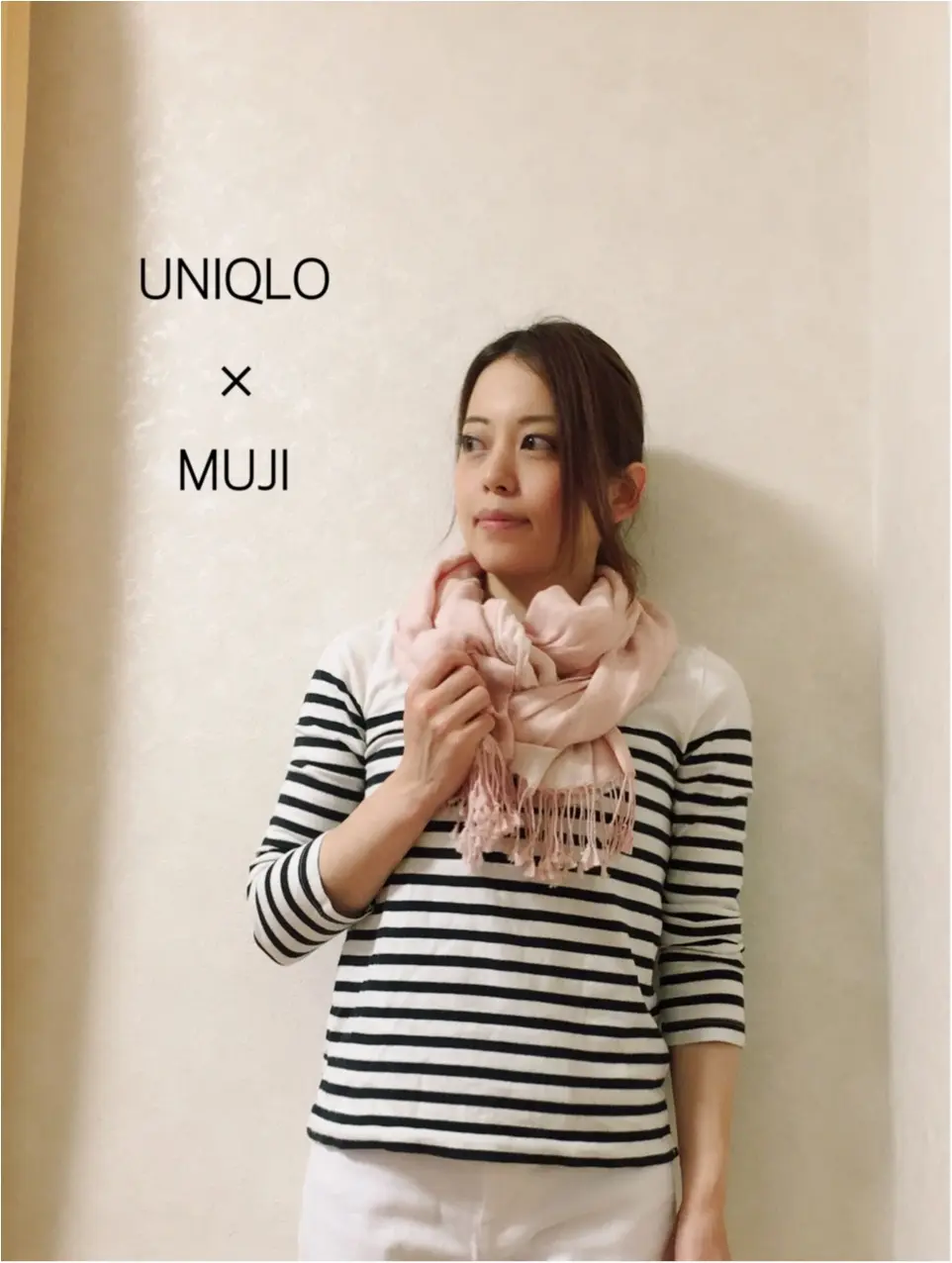 UNIQLOボーダー×MUJIストール★プチプラでつくるリラックスカジュアル★_2