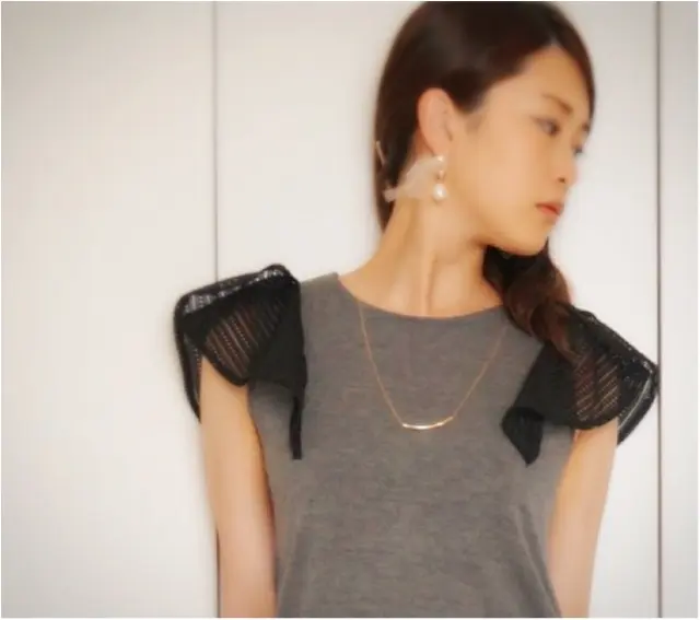 【Q♡code】大人気UNIQLOドレープワイドパンツの甘辛コーデ_3