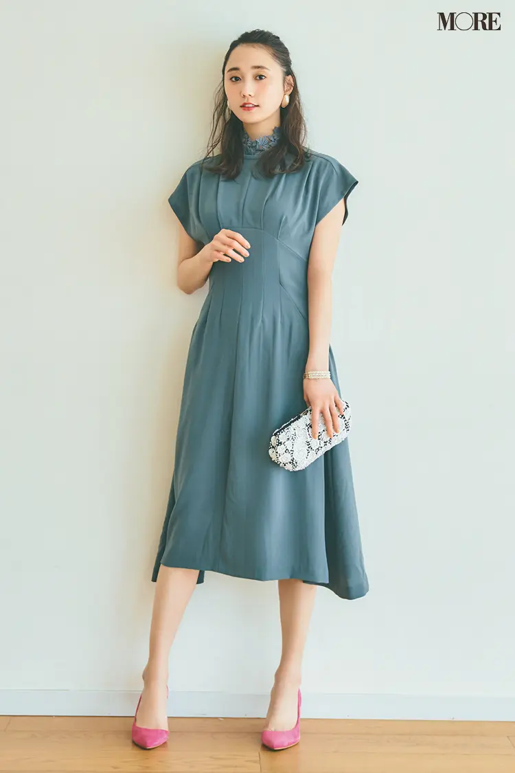 【今日のコーデ】<鈴木友菜>特別感を出したい日はシックなおよばれドレスに美人な小物を添えて♡_1