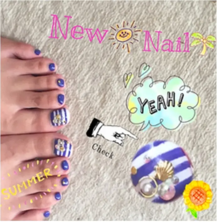 久しぶりのフットネイル♡みーや的夏のフットネイル帳♡_4