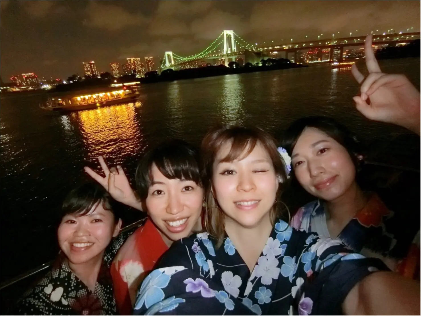 【浴衣で屋形船】お台場の夜景と海を眺めながら♡もんじゃ食べ放題!_13