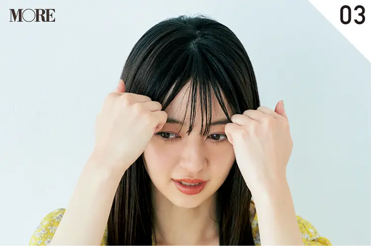 小顔も透明感も叶う! “今いちばん可愛い前髪”の作り方教えます。基本のスタイリングはヘアオイルだけでOK ♬_8