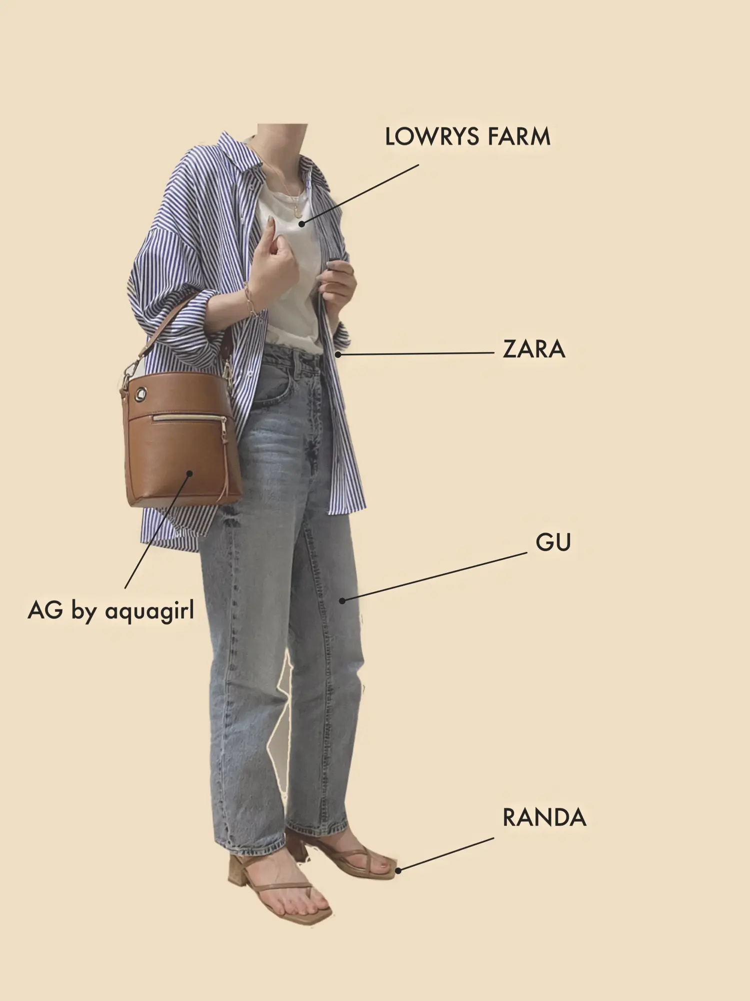 【ZARA】ストライプシャツ着回しコーデ_2