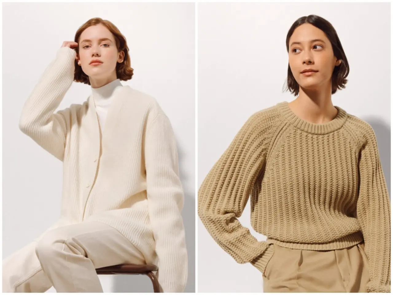 ユニクロユー秋冬コレクションのニットコーデ
