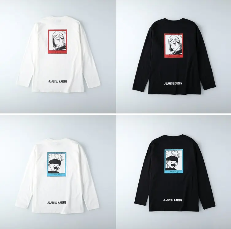 ライトオンと呪術廻戦のコラボ、ロングTシャツ釘崎と五条