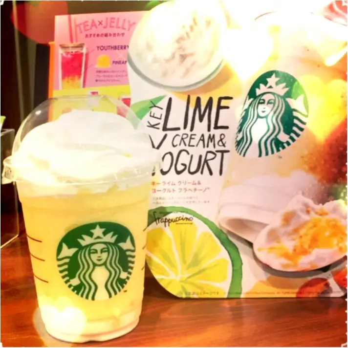 【DRINK】もう飲んだ?夏にぴったり!スタバの新作☆キーライムクリームヨーグルトフラペチーノ☆_1