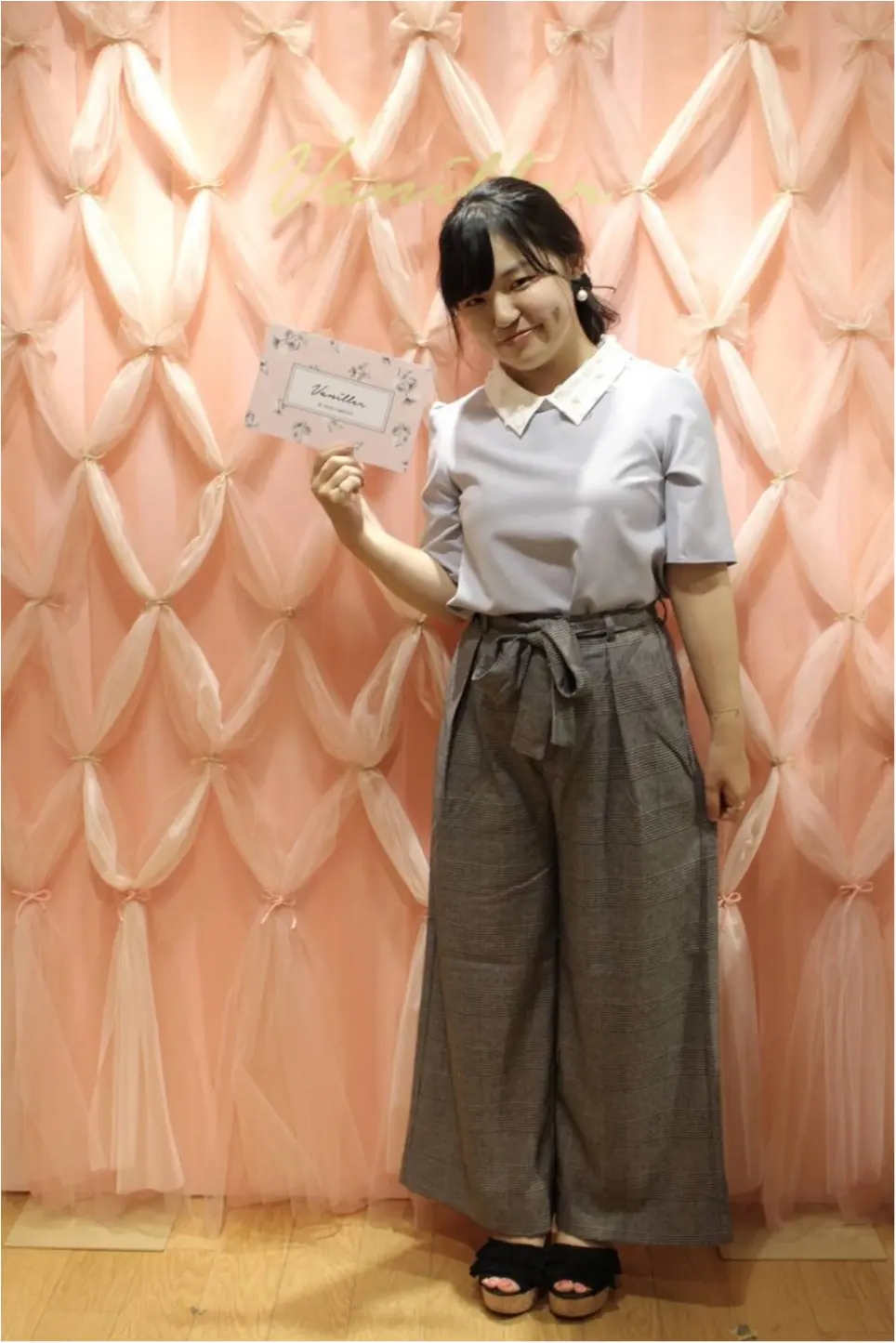 152cmが着る!夏服+秋の新作【GU・グレンチェックワイドパンツ】で即秋コーデ!!_3