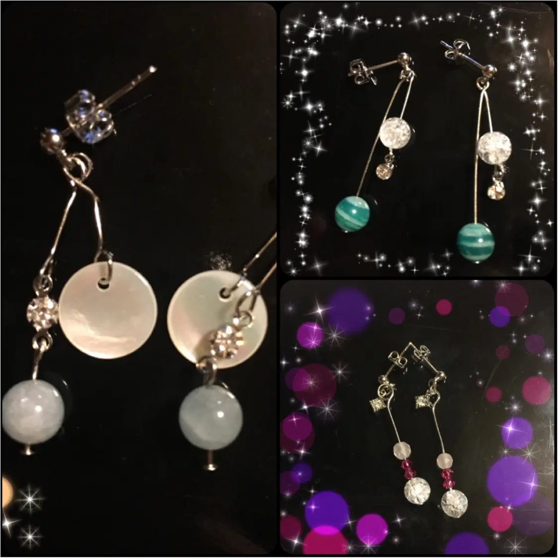 【ハンドメイドピアス】天然石✖️スワロフスキー_4
