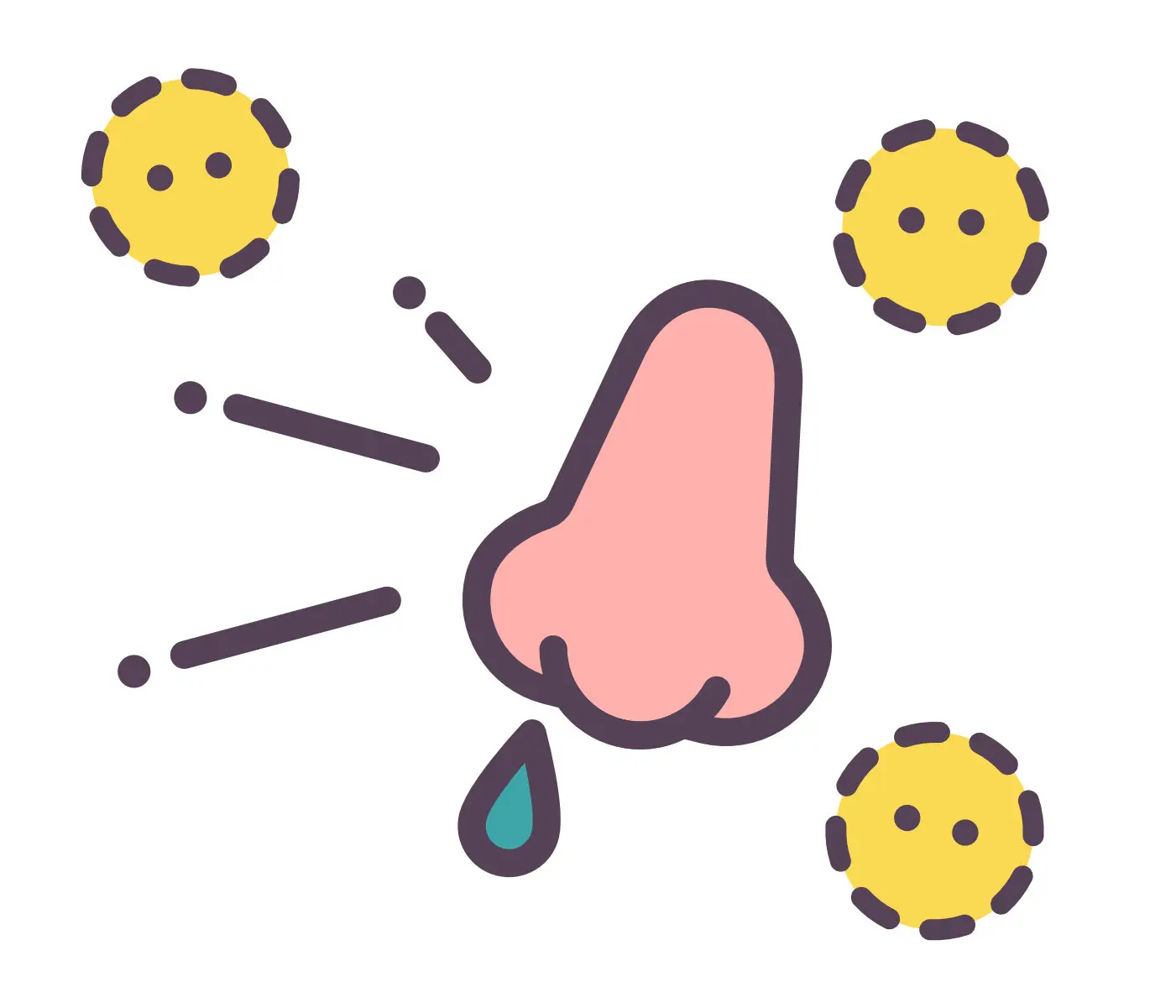花粉で辛い鼻のイラスト