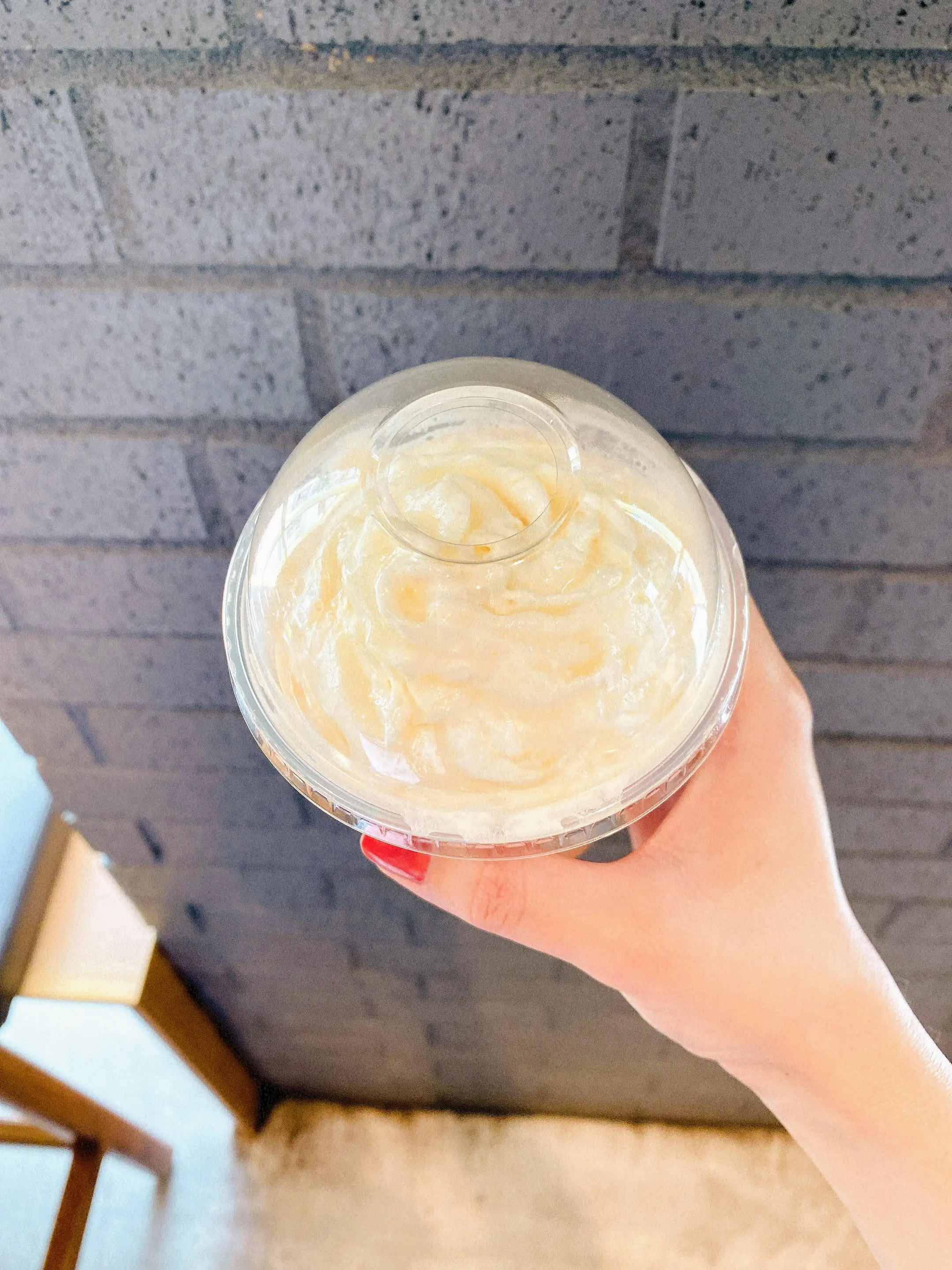 GO ピーチ フラペチーノ 上から見た図