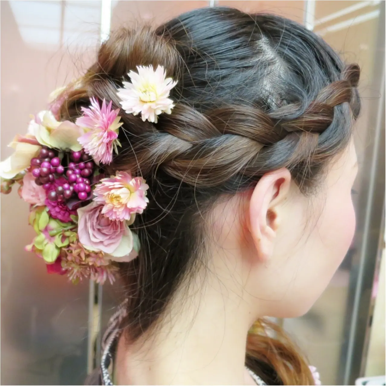 Wedding 私のヘアスタイル かわいいお花でラプンツェルみたいに