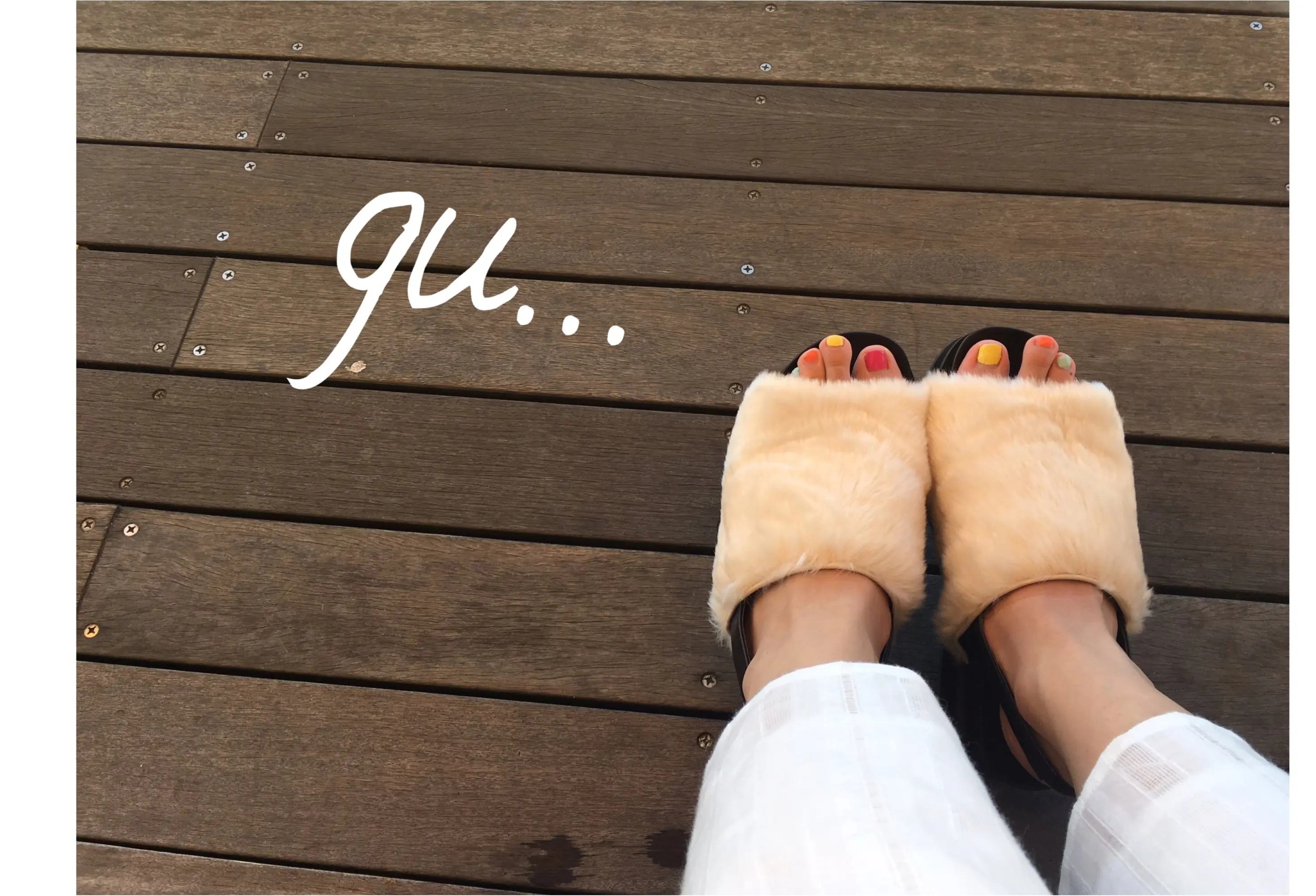 ▶▶夏なのに!?夏だから!?あえてファーサンダル!!巷で大人気の《GUのフェイクファーサンダル》で暑そうに見せないSUMMERコーデ★【はるな】_1