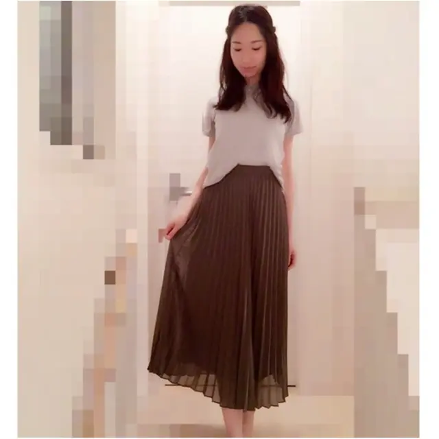 【UNIQLO】美脚になれる!シフォンプリーツスカート(¥1,990)でプチプラコーデ♡UNIQLOのお得情報をリアルタイムにGETする方法も♩≪samenyan≫_5