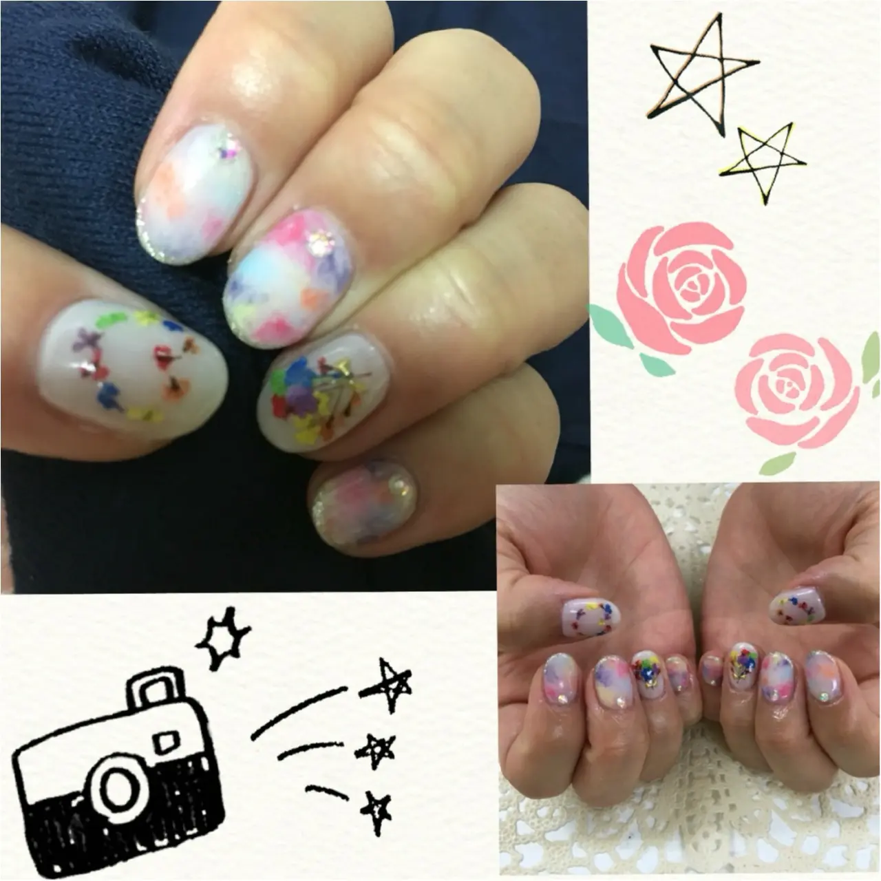 押し花でつくる♡花束ネイルがカラフルかわいい!♡_4