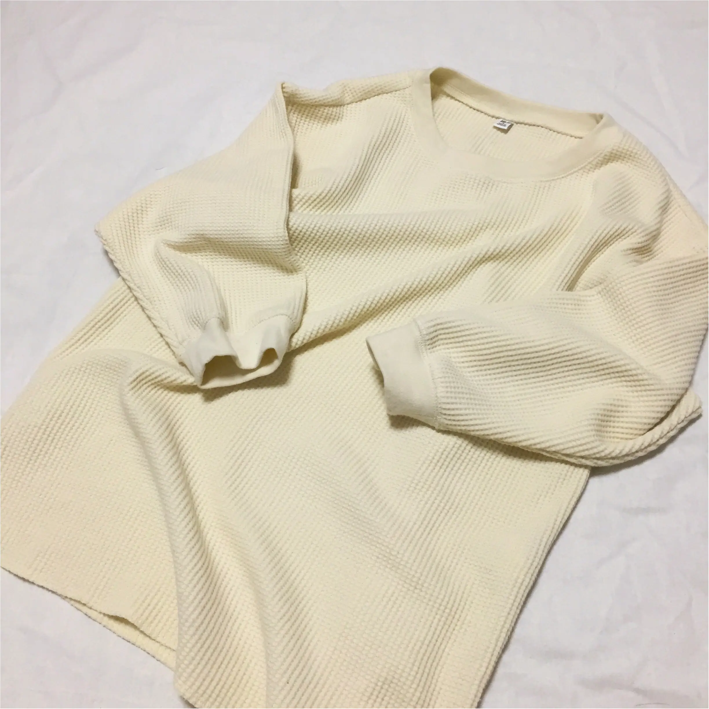 【UNIQLO】季節の変わり目にピッタリ♡大人気ワッフルクルーネックT_1