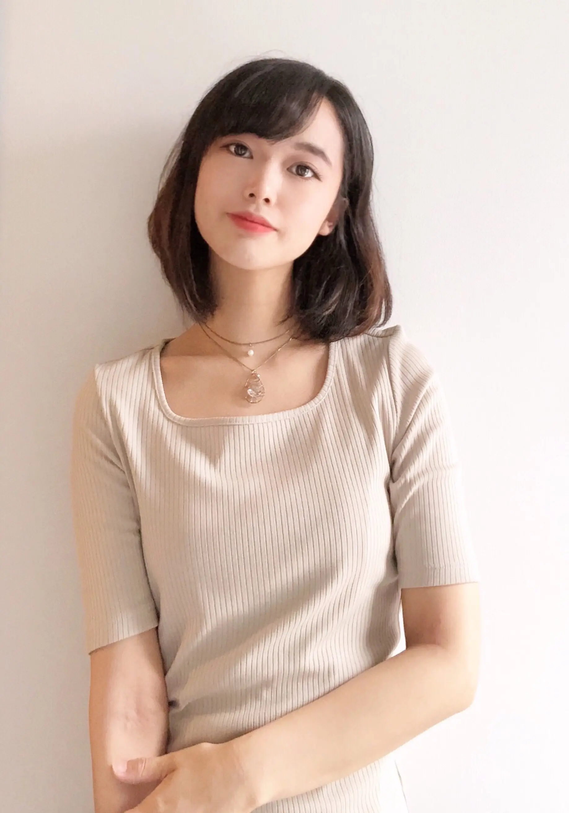 【ユニクロ】¥1,000→¥790!スクエアネックがシンプル可愛い♩セールでお得*アクセが映えて超オススメ^^_6