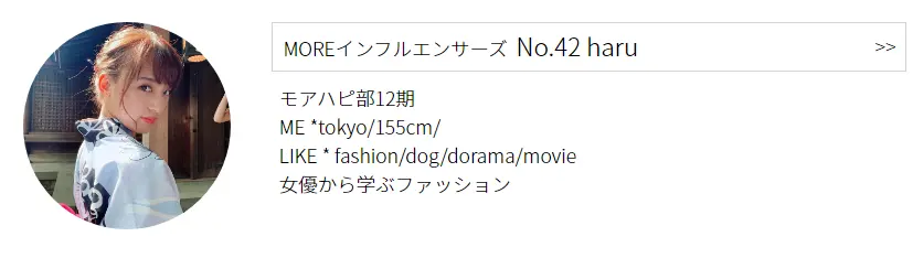 インフルエンサーズ No.42 haruプロフィール