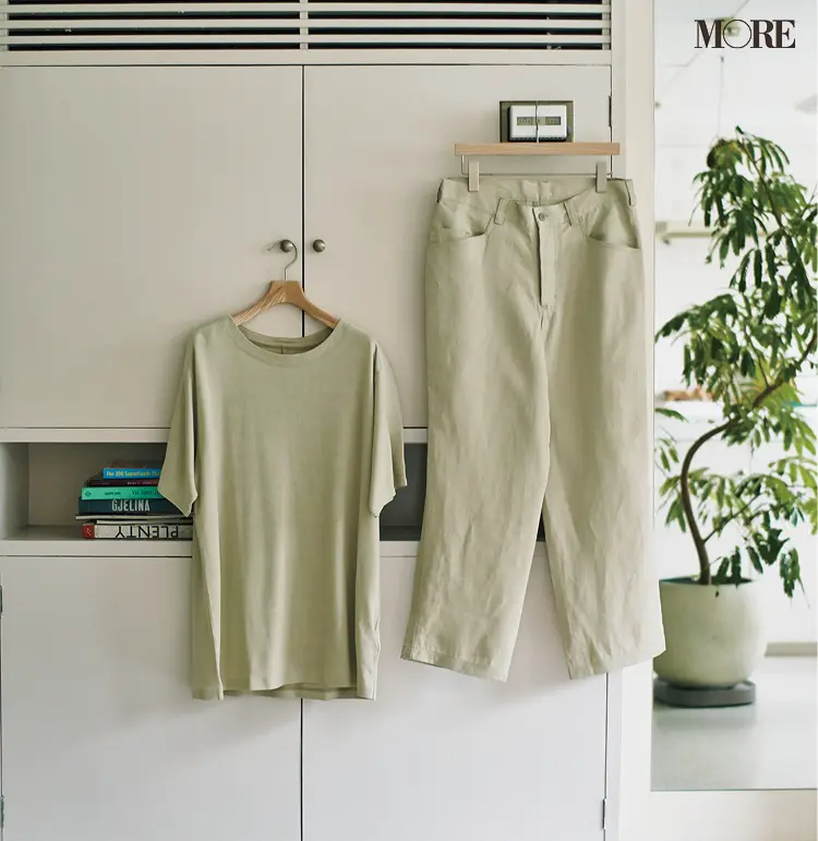 和紙を使った素材 Tシャツとパンツ