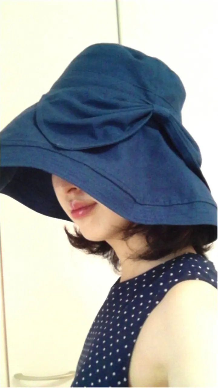 UVカット機能付き!お洒落なツバ広帽子でUV対策万全♪"_3