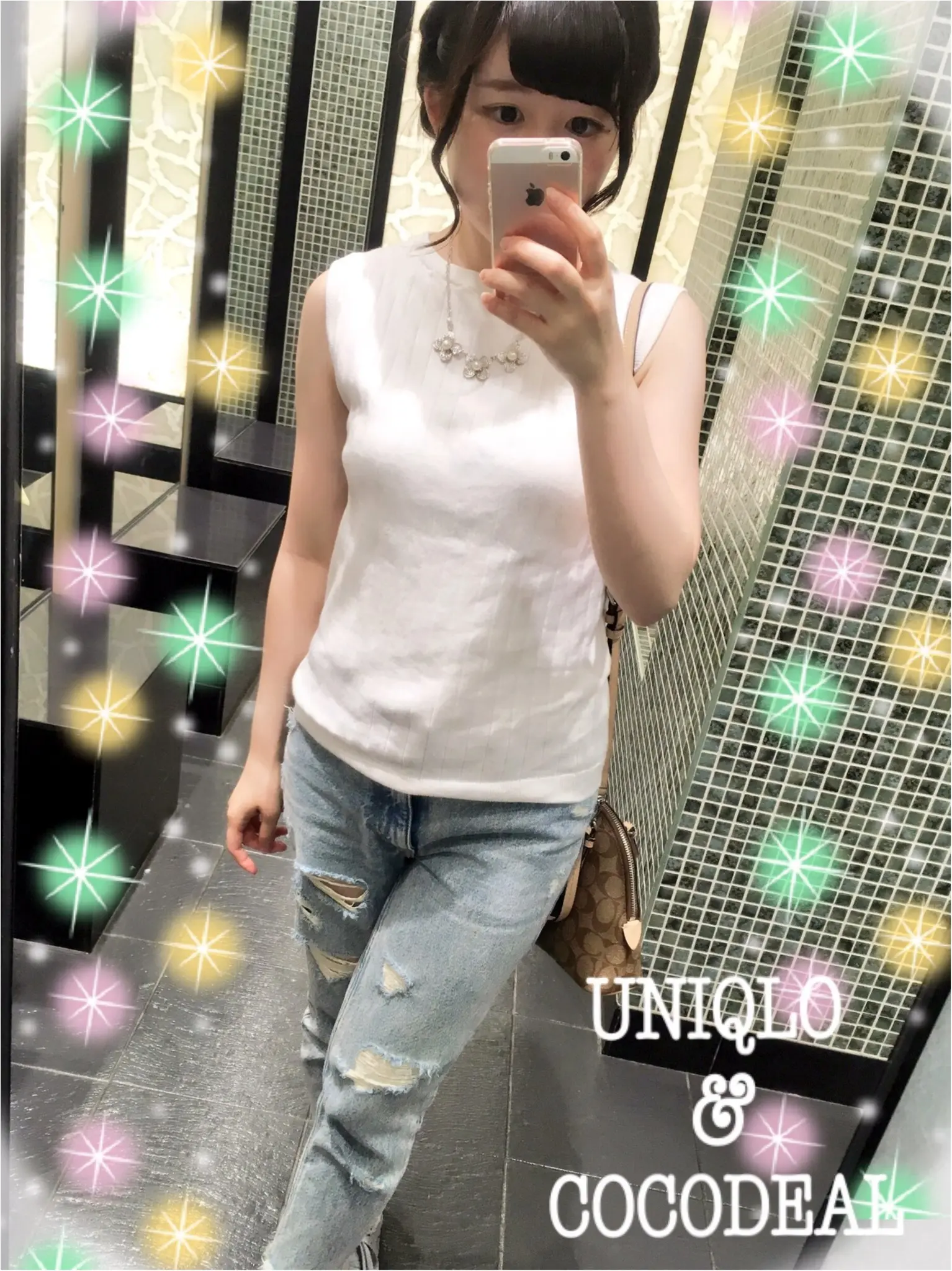 UNIQLOのノースリセーターを使った花火大会カジュアルコーデ♡_2