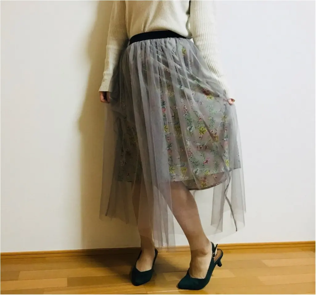 春コーデに“透け感”は必須!【N.Natural Beauty Basic】の《チュールスカート》で春コーデを組んでみました♡♡_4