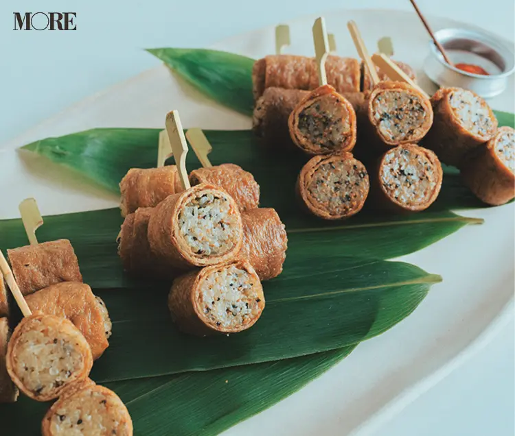 福井県のおすすめお取り寄せグルメ「一咲」の串いなり、完成イメージ