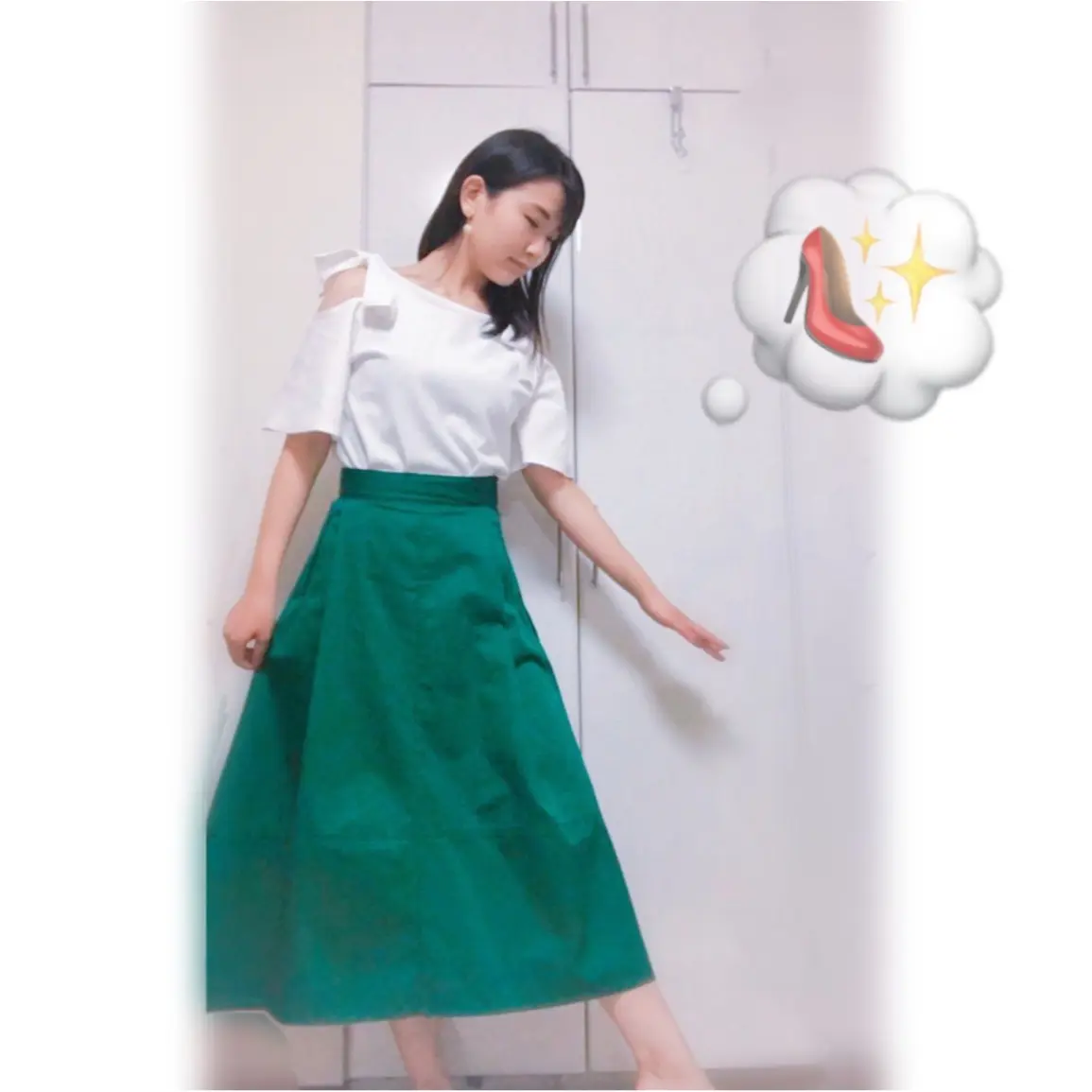▷夏から秋まで❤︎【グリーンスカート】でレディなOFFSTYLE_4