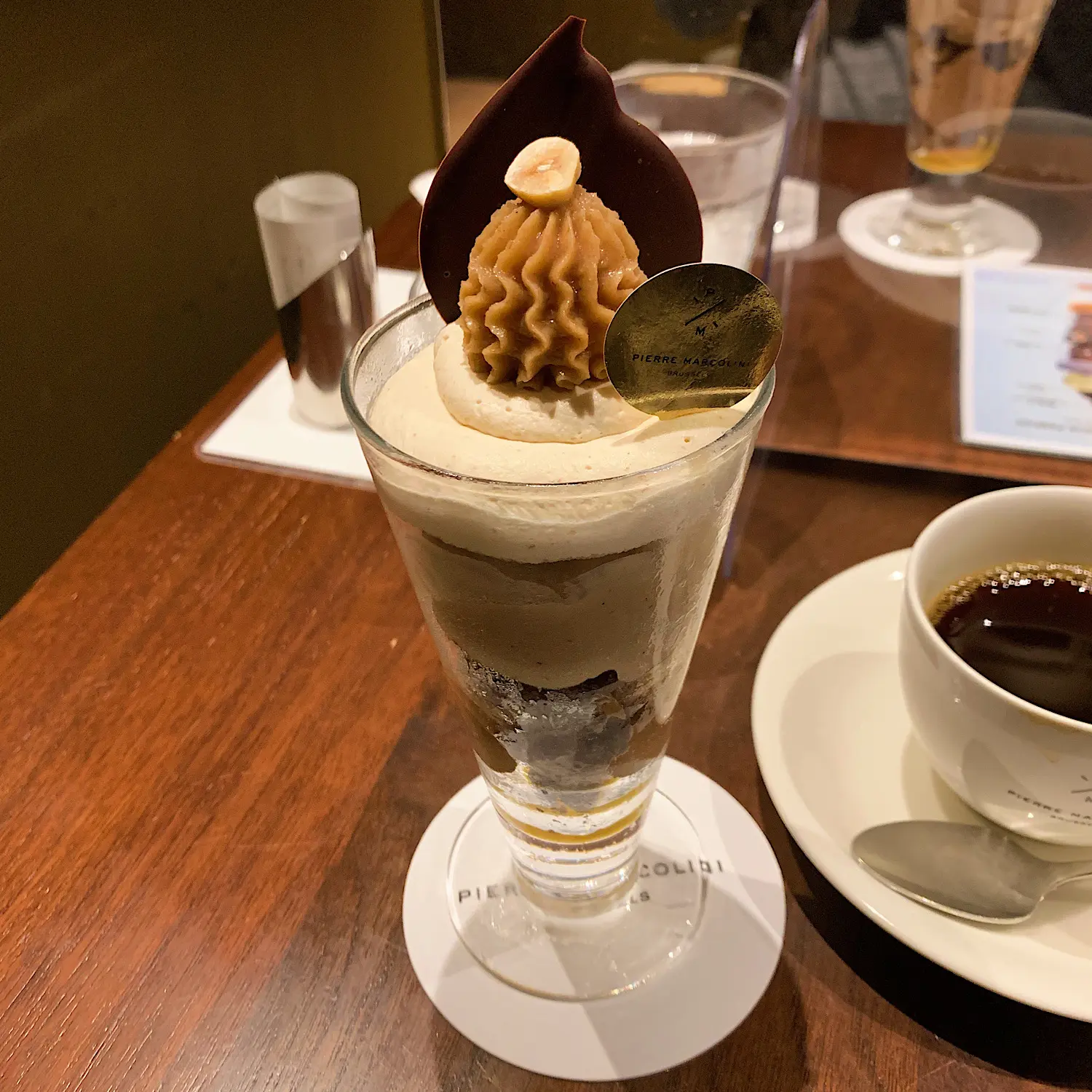 ピエールマルコリーニのマロン&ジャンドゥーヤパフェ