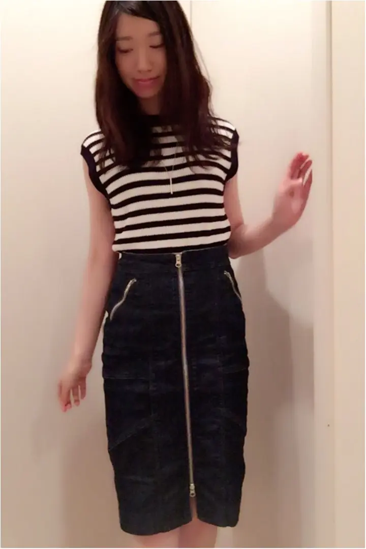 【着回しコーデ】"大人っぽ"アイテムのデニムタイトスカートを愛用中♡≪samenyan≫_4