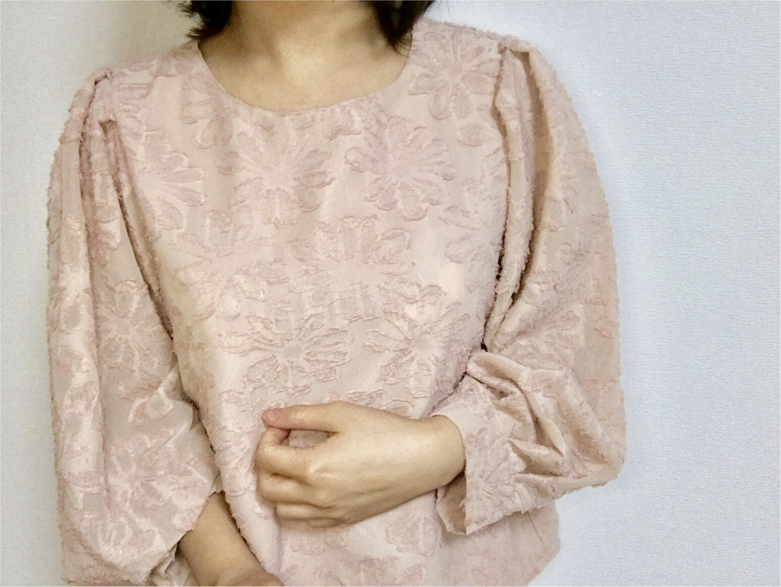 【GU】春の新作ブラウス❤︎春ファッションに“ジャカードブラウス”は欠かせない!「花柄+シースルー」の《神ブラウス》がほんとに神だった。_4