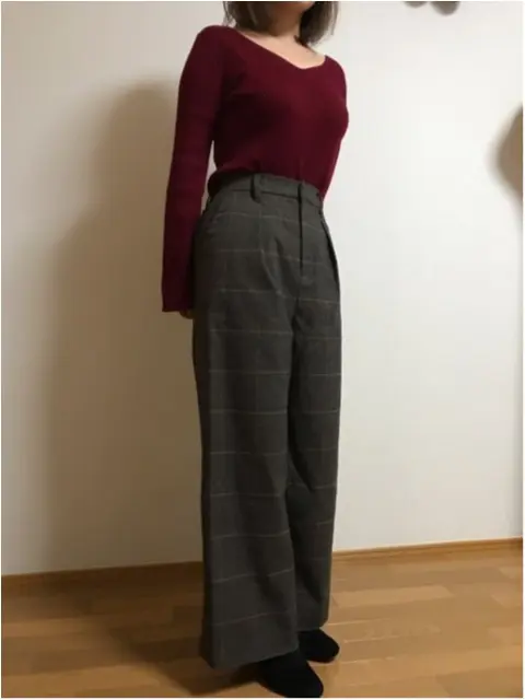 【ハイウエストワイドパンツ】背が低くても大丈夫!縦ライン意識で、スタイルアップ効果へ★_1