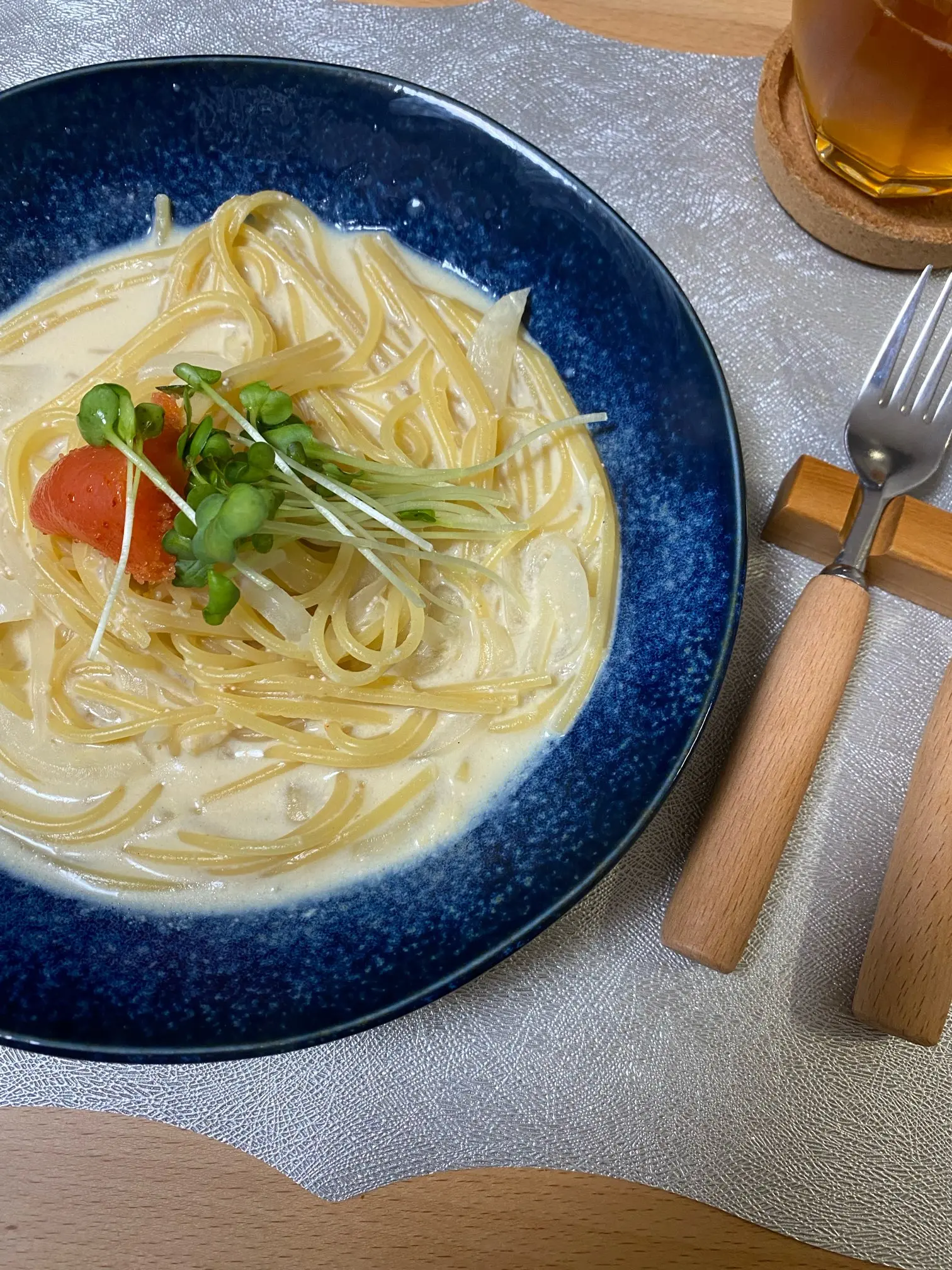 明太クリームパスタを作った