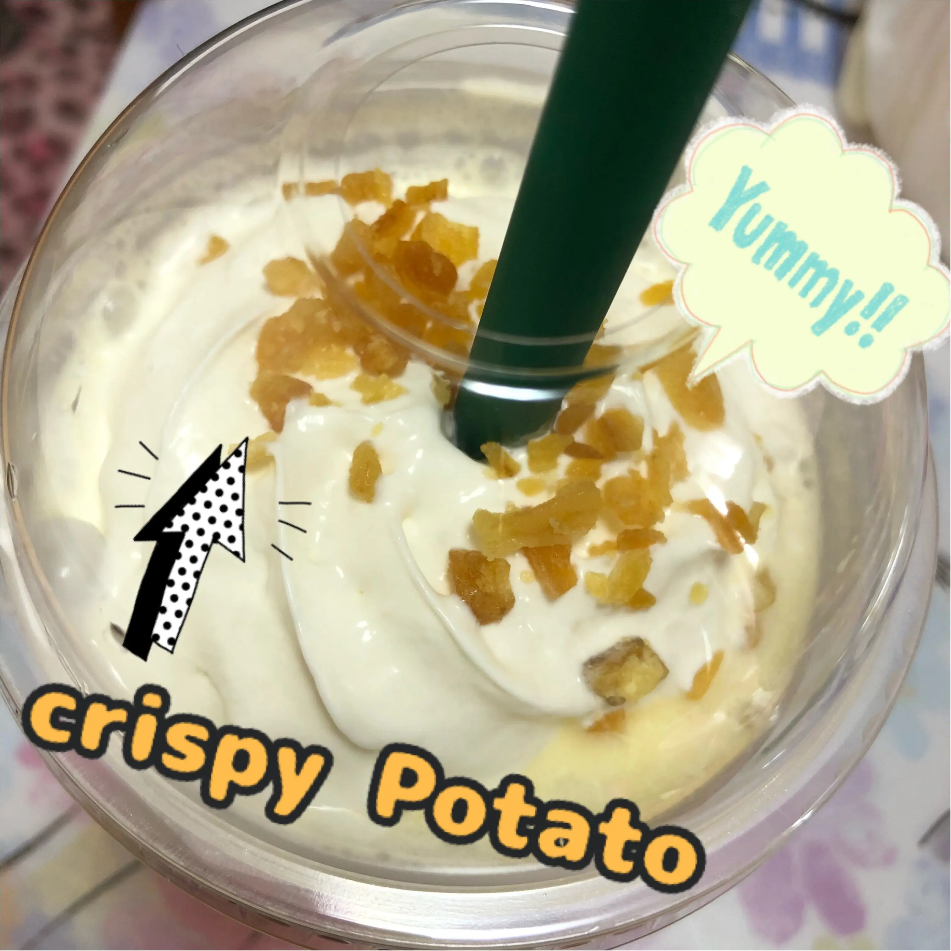 スタバの第2弾!期間限定のクリスピースイートポテトフラペチーノを飲んだよ(o^冖^o)秋の味覚☆大放出!_2
