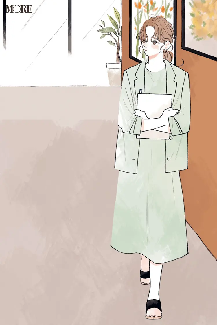 「今、好きな人いるの?」なんて聞けなくて……同僚3人の恋物語『涼しげ寒色服着回し』6日目_3