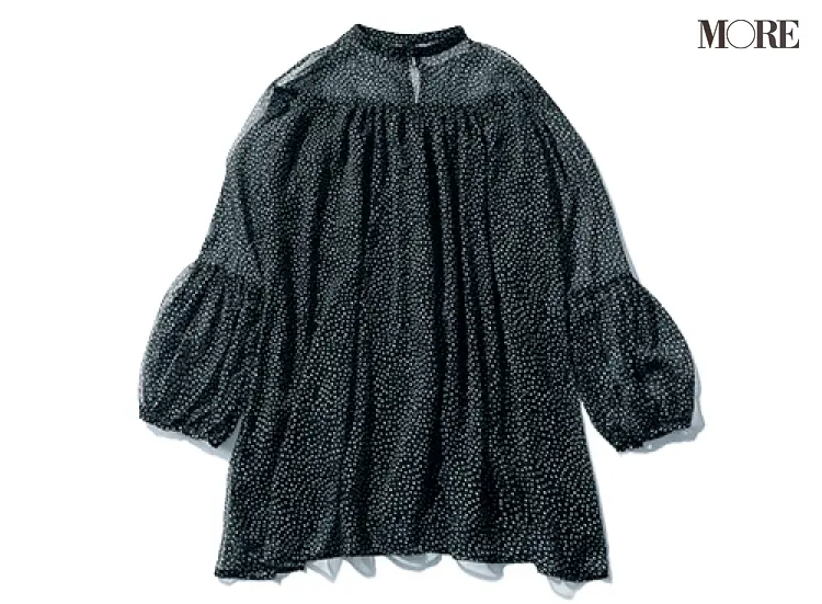 『mite』の洗えるシフォンドットブラウス