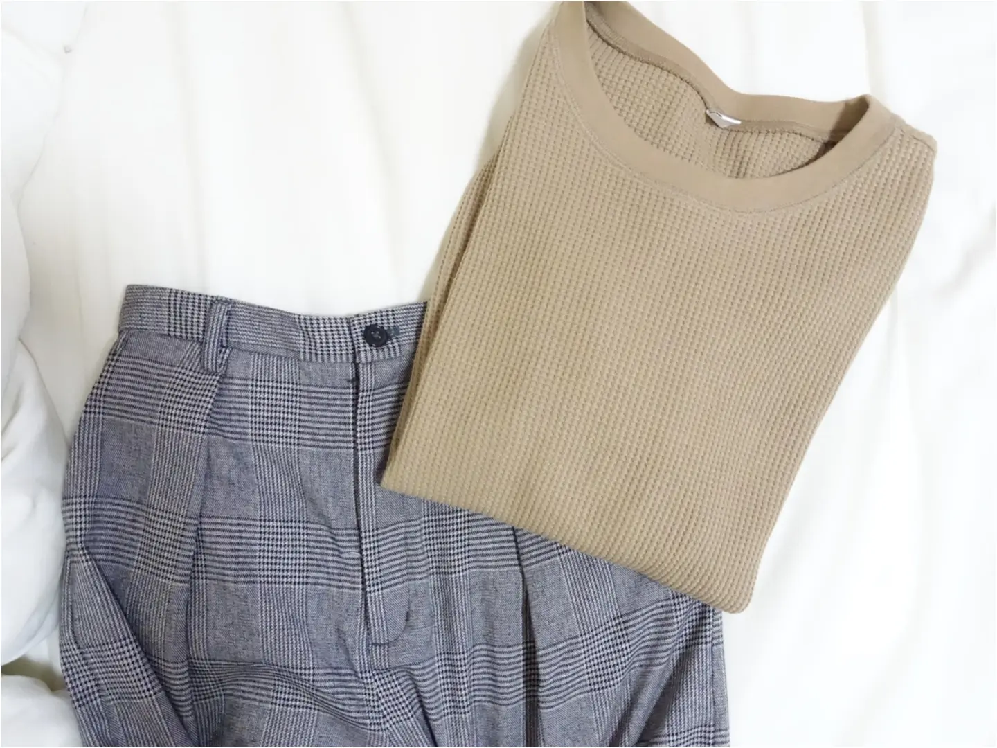 【UNIQLO】大人気のワッフルクルーネックT《着まわし3days》_4