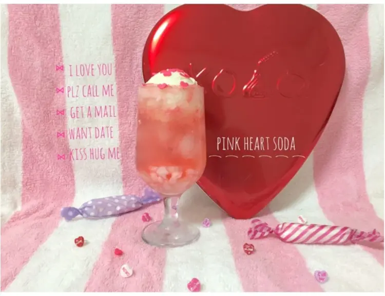 【FOOD】\ 愛ちあん Cafe♥︎ / 恋に効く♡?ハートがたっぷり♡とびきりcuteなPink Heart soda♡_6