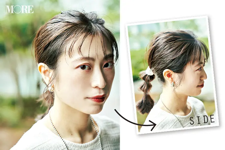 スタイリング剤いらずな話題のヘアオイル! ポイントは“ラフ感”。あえてのミラーレスで作る、簡単お仕事ヘアアレンジ♡ _3