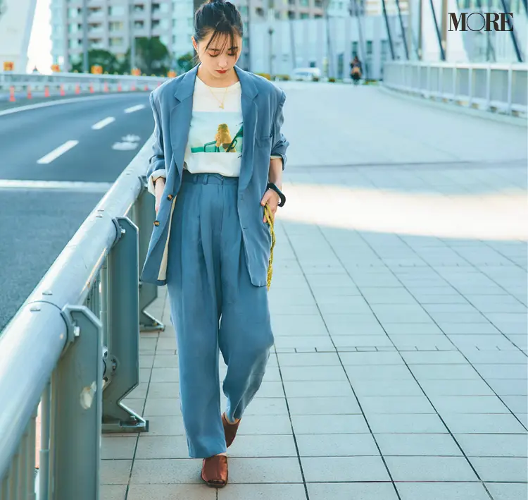 パンツ派さんには『トゥデイフル』のジャケット+パンツのセットアップ! オンオフ着回してみた_5