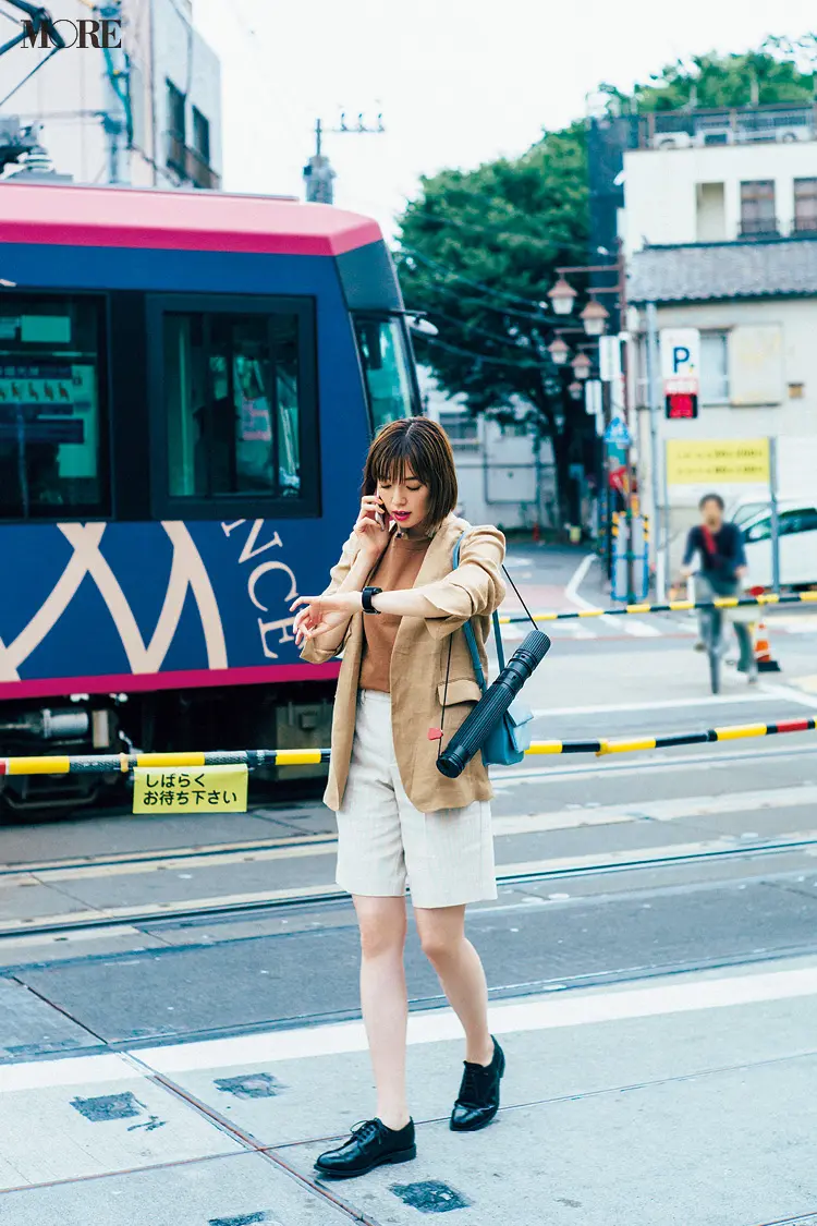 【今日のコーデ】<佐藤栞里>バミューダパンツとリネンジャケットで暑くても軽快できちんと、なお仕事コーデ!_1