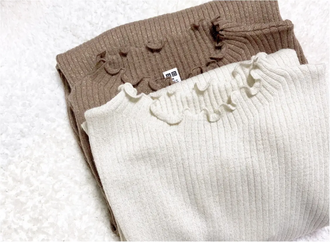 【UNIQLO - ユニクロ -】年末の買い足し服にぴったり❤️《シャイニーリブフリルネックセーター》が可愛すぎる!_3