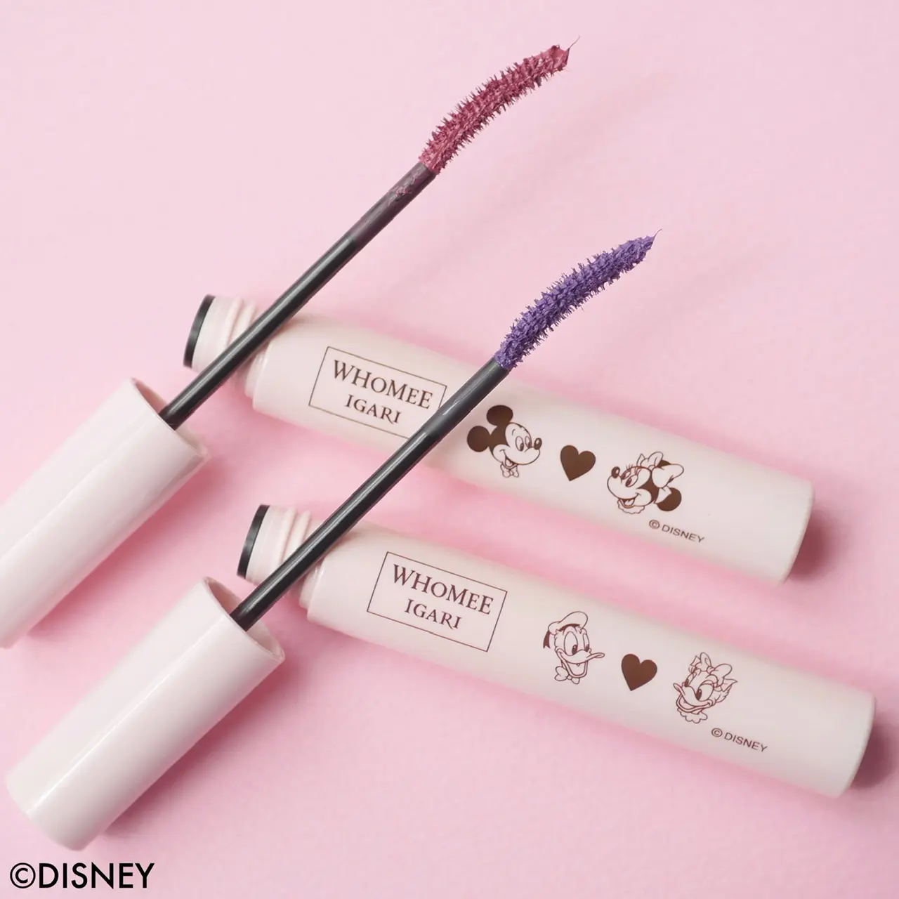 WHOMEE フーミー ロング&カールマスカラ(cherry pink)ミッキー&ミニー/(amethyst purple)ドナルド&デイジー
