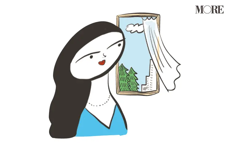 窓を開けて外をボーッと見る