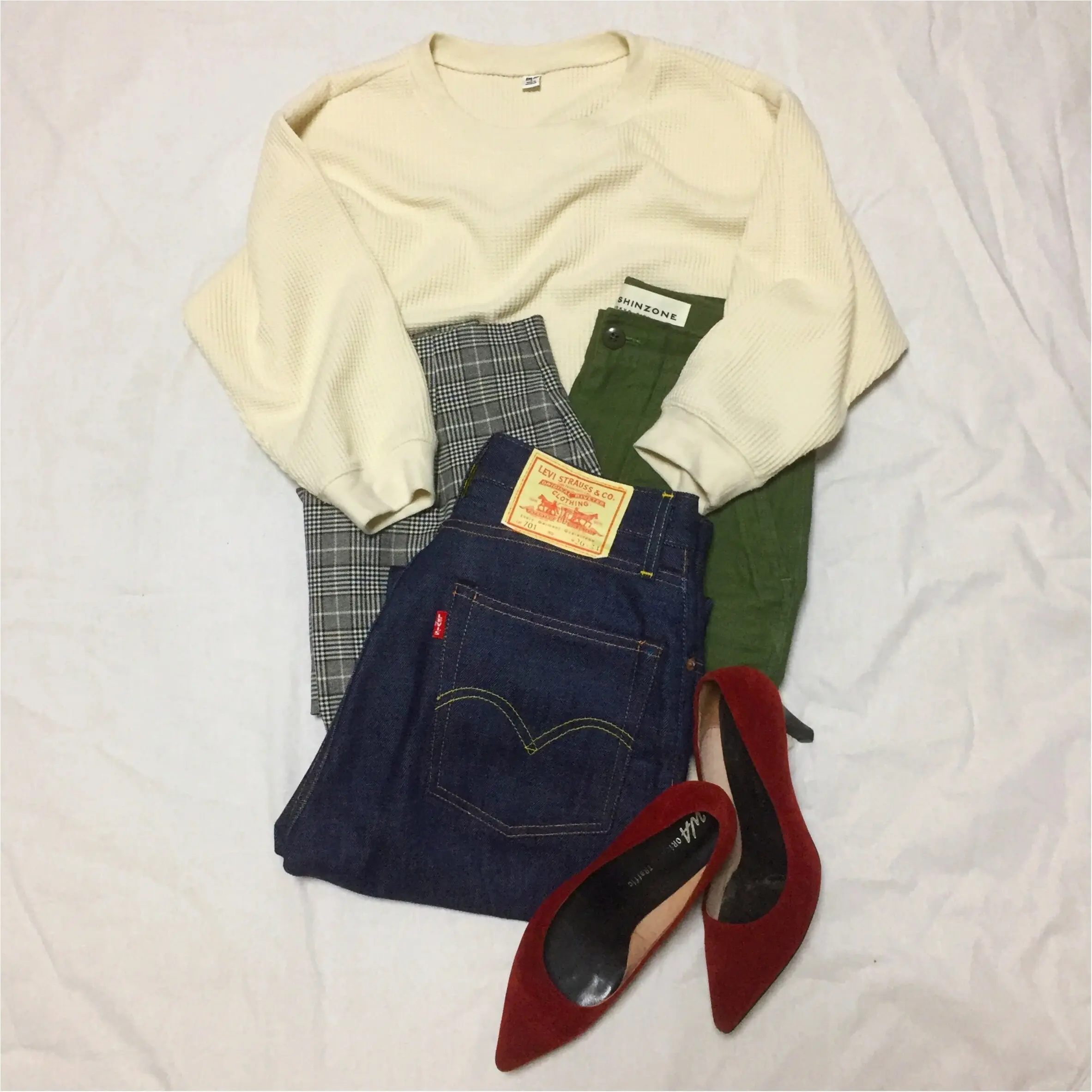 【UNIQLO】季節の変わり目にピッタリ♡大人気ワッフルクルーネックT_3