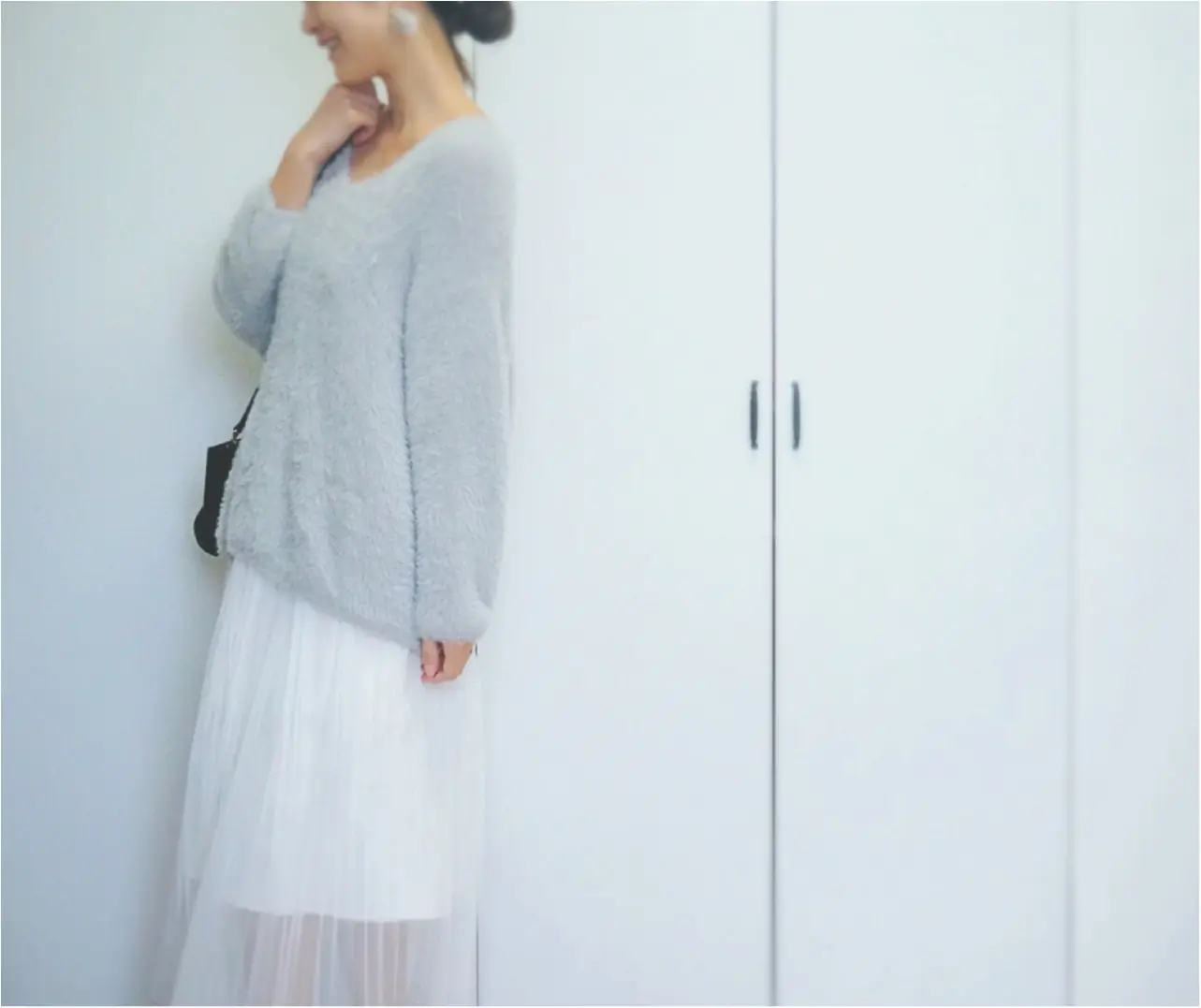 着回し抜群❤️着やせ効果◎!肌触り◎!!【GU】ヘアリーVネックニットが可愛すぎるっ_4