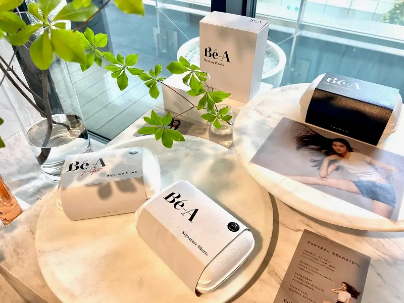 おすすめ吸水ショーツブランド『Bé-A』パッケージと展示
