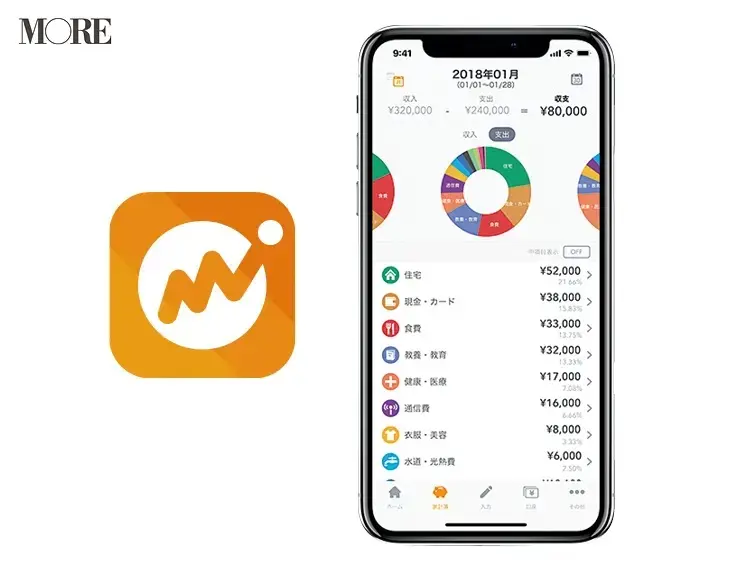 家計簿アプリの「マネーフォワード ME」の画面